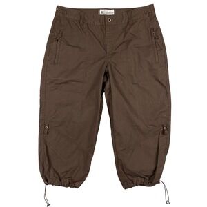 Columbia grt Sportswear Women's Brown Cargo Capris Size 8 Drawstring Hem Outdoor